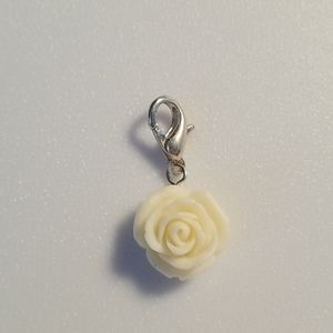 Origami Owl white rose dangle